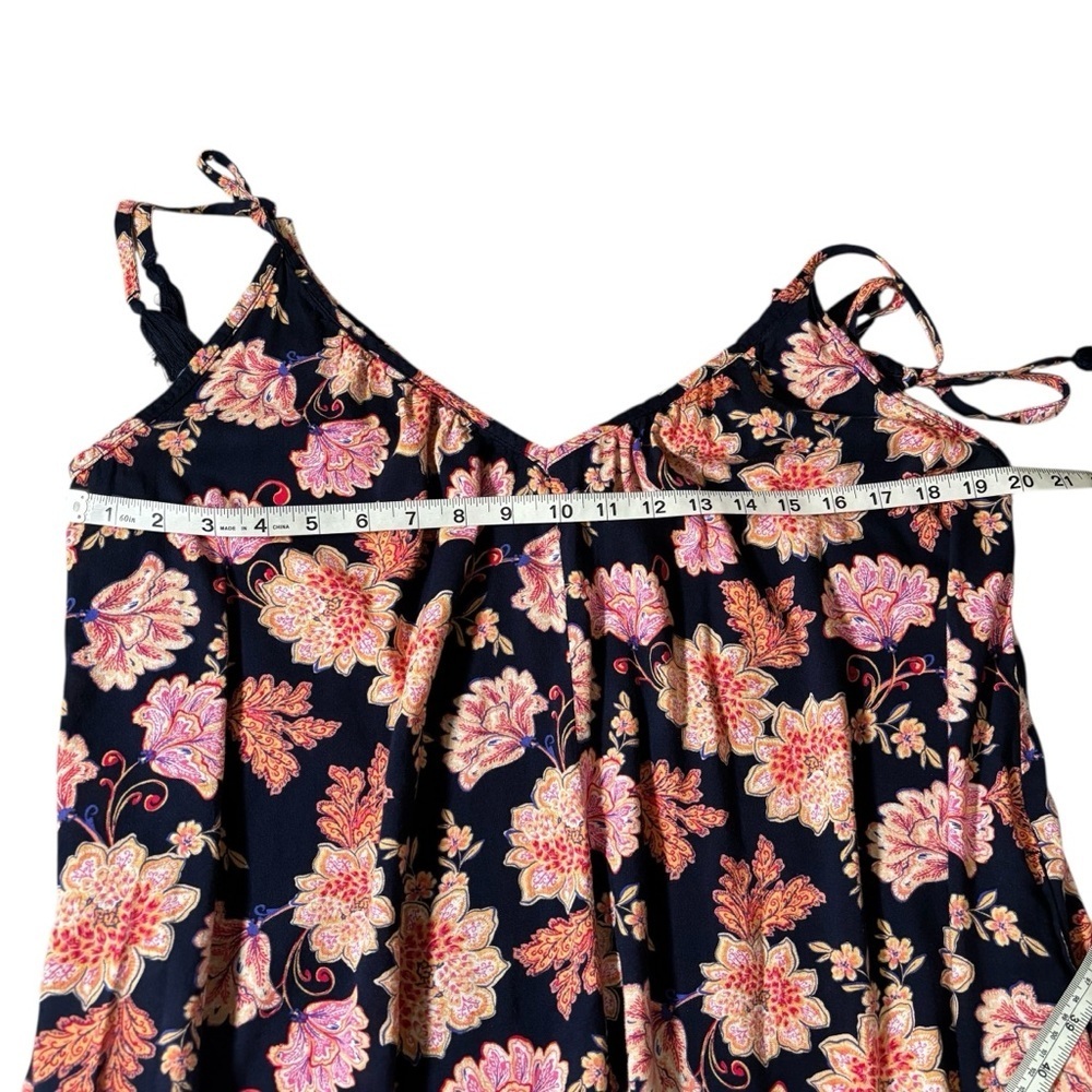 Old-Navy Tie-Shoulder Floral Print All Day Midi Swing Dress Size Small Casual - Picture 14 of 14